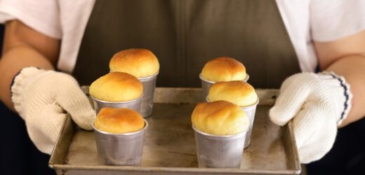 making rum baba ( baba au rhum ), traditional French and Italian dessert
