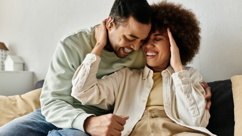 A Loving Couples Silent Conversation at Home