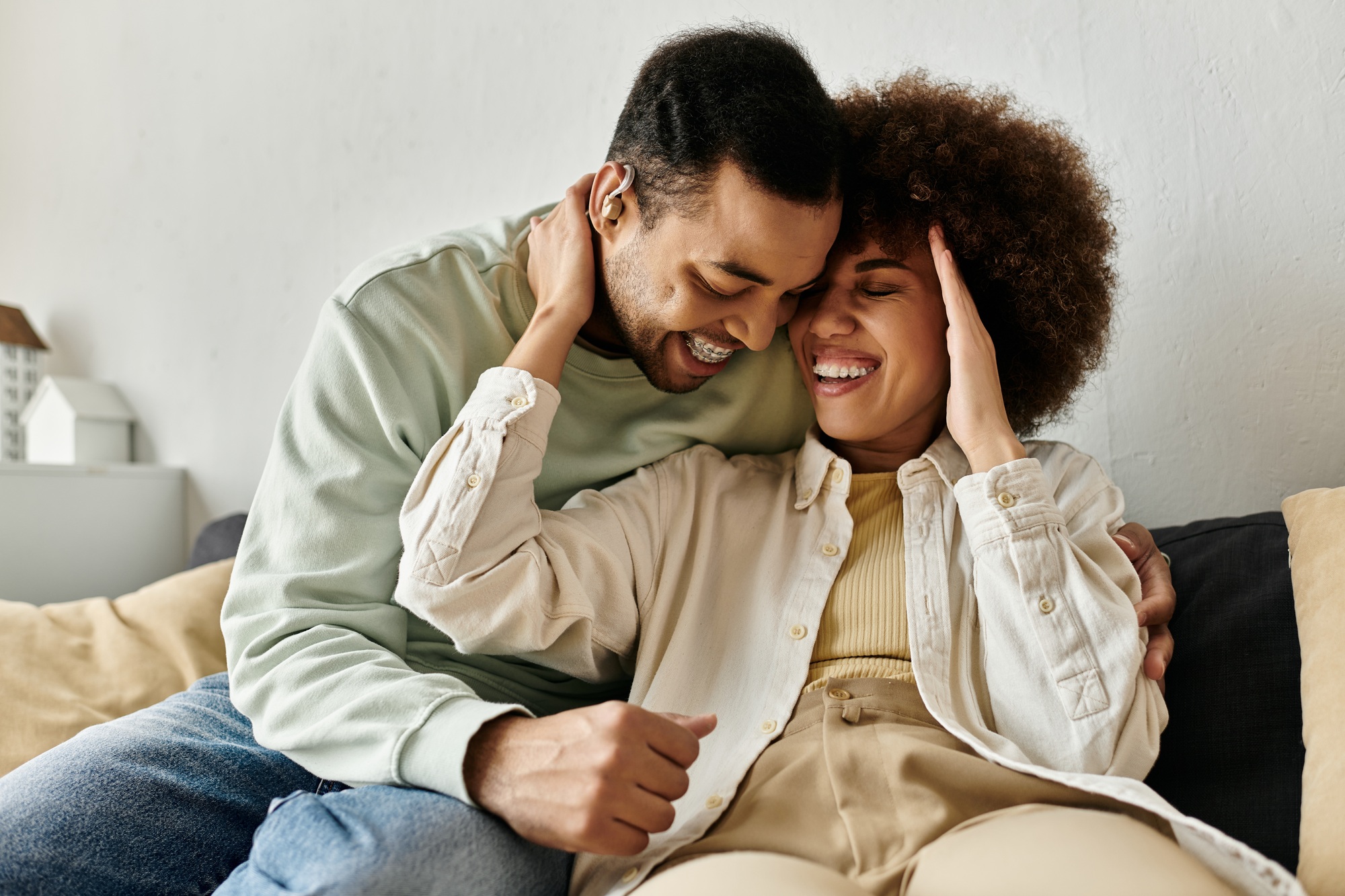 A Loving Couples Silent Conversation at Home