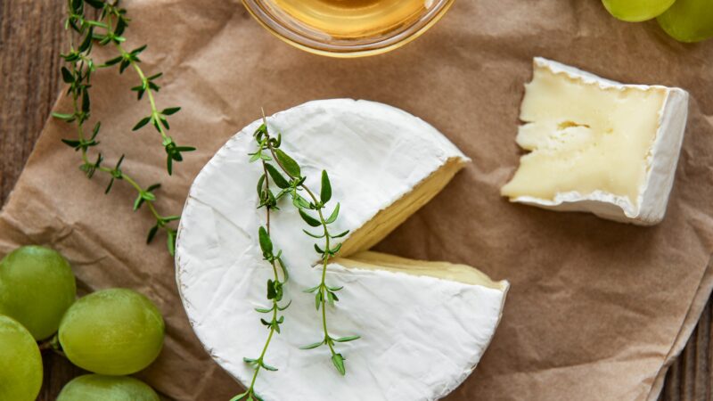 Camembert cheese with snacks