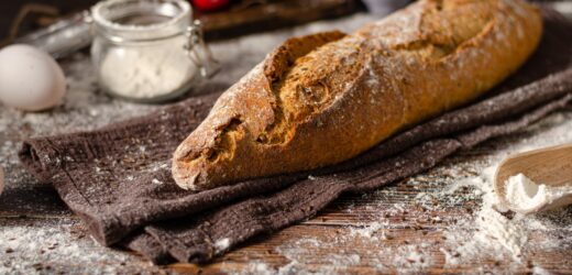 Homemade rustic baguette
