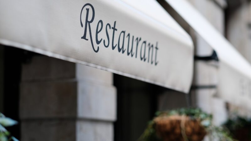 Restaurant sign in Barcelona