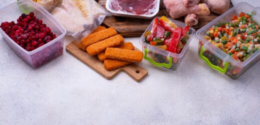 Set of various frozen products