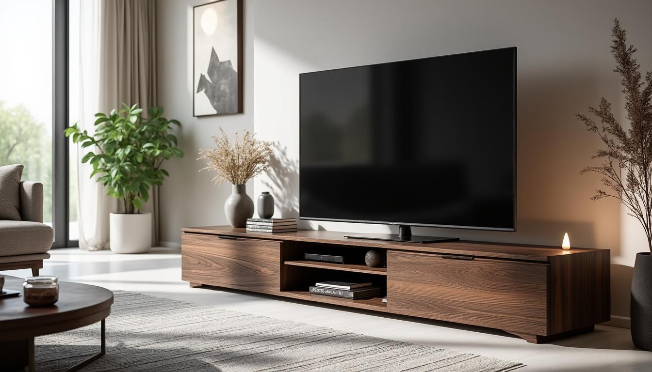 découvrez comment le meuble tv kaorka k16 xs de 120 cm en noyer peut métamorphoser votre salon. alliant élégance et fonctionnalité, ce meuble design apporte une touche moderne tout en optimisant votre espace de vie. idéal pour les amoureux du style contemporain, il s'intègre parfaitement dans votre décoration.