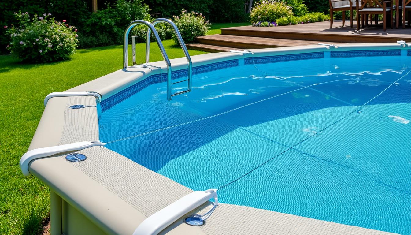 assurez la sécurité de votre piscine cet été avec notre filet de sécurité équipé de fixations robustes, un indispensable pour protéger petits et grands.