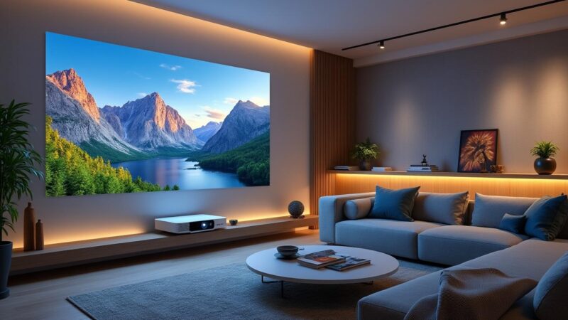 découvrez le vidéoprojecteur epson à focale courte, parfait pour les petits espaces. profitez d'une image de grande qualité sans compromettre votre espace de vie.