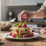 Comment réaliser une recette de gaufres au chocolat blanc, framboise et basilic ?