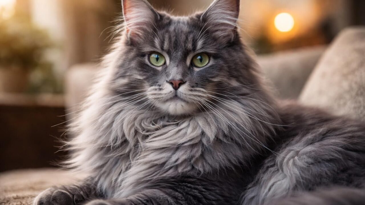 Maine Coon gris bleu : un chat aux origines fascinantes et à la personnalité attachante