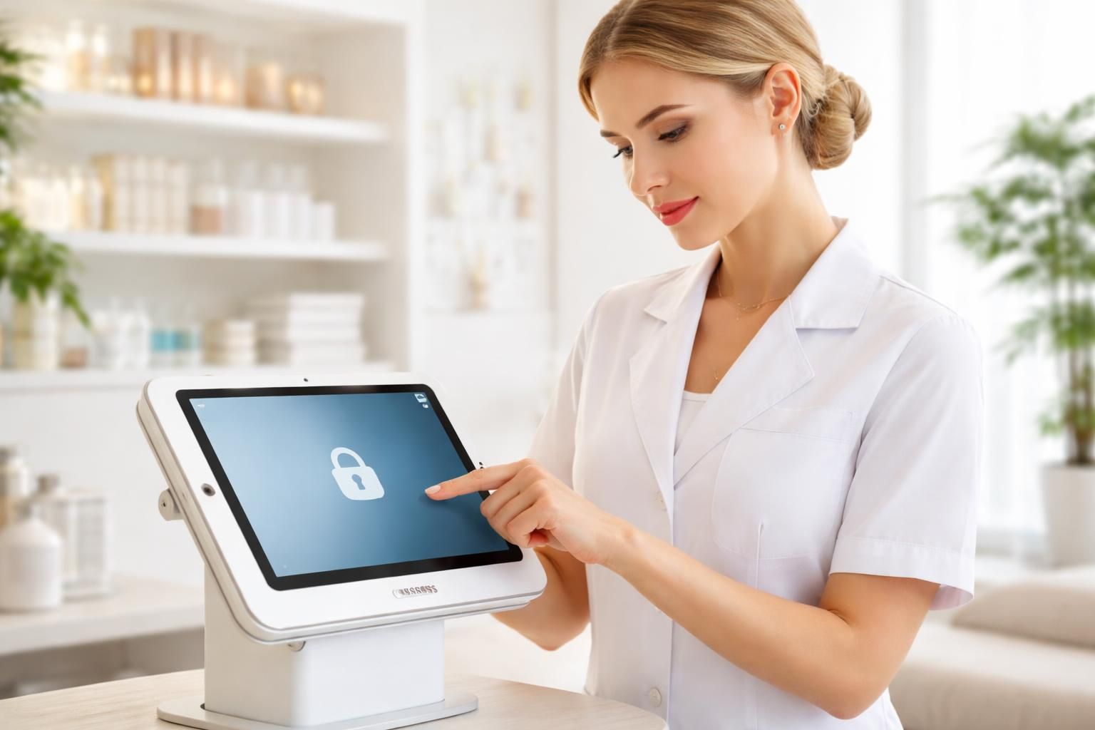 apprenez à sécuriser un questionnaire peau en institut en utilisant une tablette samsung en mode kiosque, garantissant ainsi la confidentialité et la simplicité d'utilisation pour vos clients.