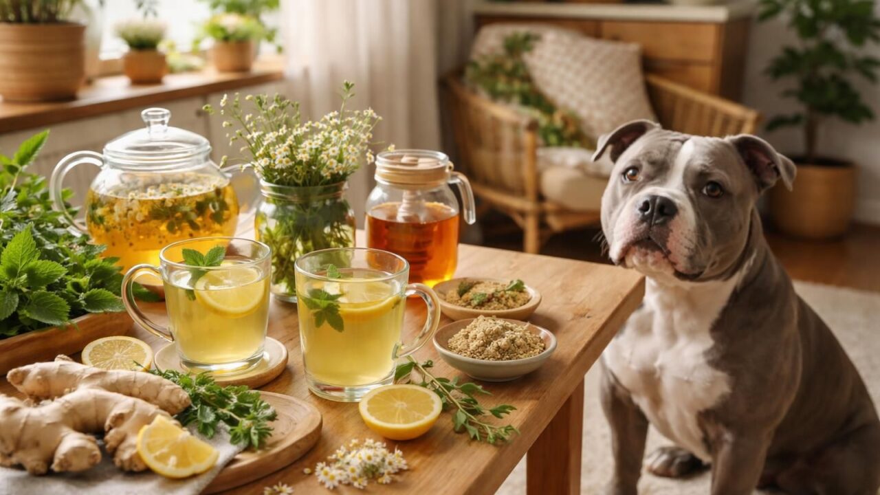 Les remèdes maison pour soulager les troubles digestifs avec un American Bully