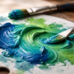 Exploration du mélange des couleurs bleu et vert