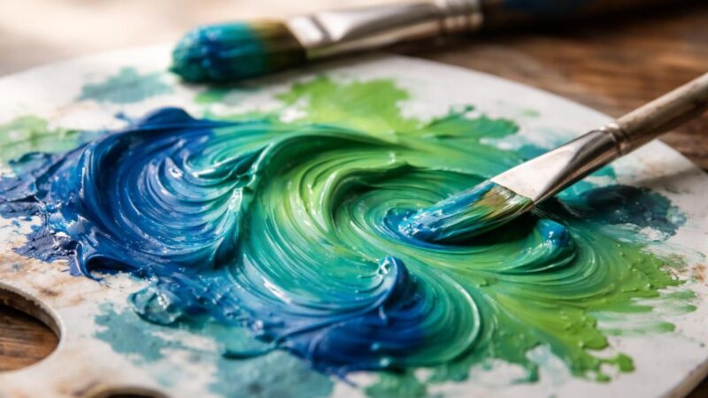 découvrez comment le mélange des couleurs bleu et vert crée des teintes uniques et harmonieuses, et explorez leurs applications en art et design.