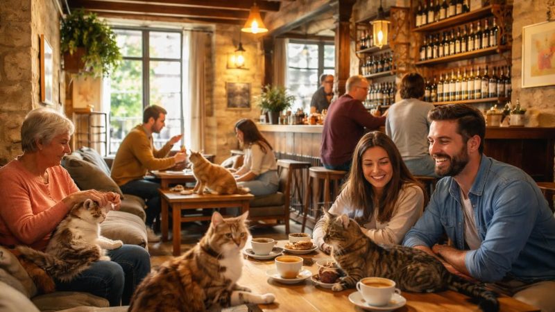 Découvrez l&rsquo;histoire fascinante des bars à chat à Bordeaux et leur impact social